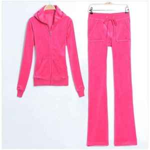Fashionable Mock Neck Pullover Outfit Relaxed Fit Plain Leisure Clothing Trendy Ladies <b>Velvet</b> Track Suit - Product Image 5