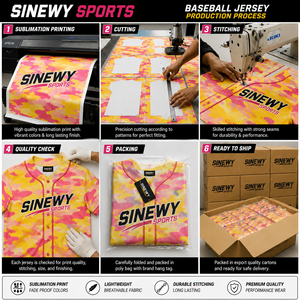 Maillot de baseball imprimé SINEWY, manches courtes, boutons sur le devant, unisexe, adulte, coupe classique, respirant, évacuant l'humidité, écologique - Product Image 5