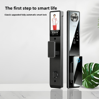 Cerradura Inteligente para Puerta de Aleación de Aluminio con Wi-Fi, Cámara HD, Huella Dactilar/Contraseña/Tarjeta/Control Remoto/Desbloqueo Facial, Alarma Antirrobo, Aplicación Tuya