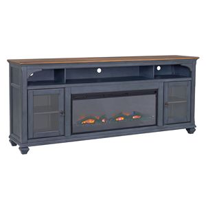 Bridgevine Home Americana supporto TV camino da 86 pollici con finitura blu velluto a coste per TV fino a 95 pollici - Product Image 3
