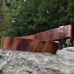 Cinturón de Cuero de Búfalo con Diseño Marbelled y Aspecto Desgastado para Kilt, Cinturón Tradicional para Kilt Tartán, Cinturones Duraderos 2026 - Product Image 2