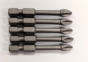 Phillips <b>Screwdriver</b> Bit PH2 Sand Blasted Finish 50mm Forged Impact Steel Individual Piece with PP Bag Taiwan OEM DIY - Product Image 5
