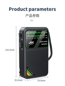 Radio AM/FM Portátil de Plástico con Pantalla LCD, Altavoz Integrado, Carga Tipo-C, Batería Recargable de 500 mAh, para Uso en Exteriores y en el Hogar - Product Image 2