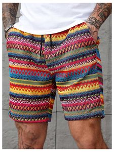 Men Tropical <b>Shorts</b> Elastic Waist Drawstring Beach Summer Casual Holiday Printed Colorful Lightweight White top mens summer - Product Image 4