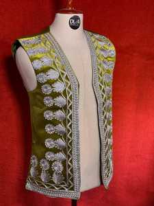 Nouvelle collection 2026 : Robe afghane pour femme, longueur genou, broderie riche, dentelle, fermeture éclair, avec gilet assorti pour homme - Product Image 5