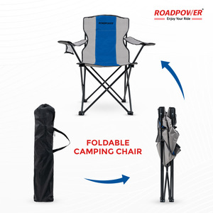 Chaise de camping pliable ROADPOWER (RP-CHR-24), légère et portable avec porte-gobelet pour une utilisation en extérieur, structure en acier durable - Product Image 2