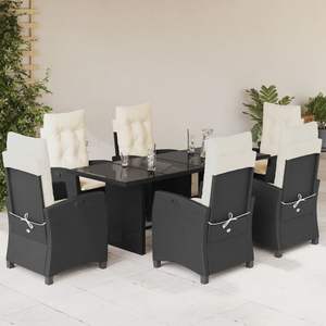 Juego de Comedor para Jardín en Blanco Crema y Negro - Product Image 1
