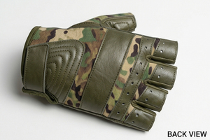 Guantes de Cuero de Camuflaje para Entrenamiento, Guantes de Cuero de Medio Dedo para Ejercicio, Protección para Levantamiento de Pesas, Guantes de Camuflaje de Cuero Unisex - Product Image 3