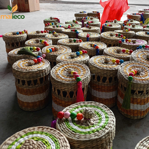 Cesta de Navidad de algas marinas hechas a mano de alta calidad con detalles de luna y estrella Suministro festivo para celebraciones navideñas - Product Image 6
