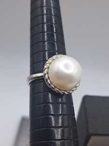 Anillo de Plata de Ley Vintage con Perla, Joyería Artesanal con Piedras Preciosas, Diseño Elegante para Mujer, Venta al Por Mayor para Exportación - Product Image 5