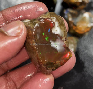 Opale d'Éthiopie naturelle de qualité A, Welo Fire, 32,92x24,55 à 44,68x33,55 mm, pierre précieuse brute fantaisie à huile, pour la fabrication de bijoux DIY - Product Image 5