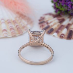 Nouvelle bague de fiançailles pour femme en argent S925, sertie de diamants carrés à quatre griffes, bijou de mariage de luxe léger, exquis et tendance, de haute qualité - Product Image 4