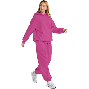 Women Oversized Fleece Hoodie Sweatpants Set Casual Winter Two Piece <b>Tracksuit</b> Lounge Wear <b>Plain</b> Solid Color - Product Image 5