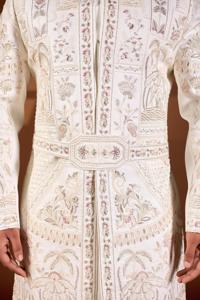 Sherwani Botanique Premium Royal Divine Pearl, Base Divine Touch, Multicolore Pastel, avec Fil Dhaga, Perles Fines et Paillettes, pour Tenue de Mariage - Product Image 5