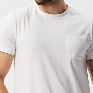 <b>White</b> Pocket Round Neck T-Shirt for Men's Short Sleeve T-Shirt Sublimation Print Design Microfiber <b>Tee</b> Shirt - Product Image 3