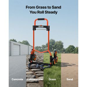 Chariot pliant portable avec poignée télescopique, 6 roues, capacité de 266 kg, capacité de montée d'escaliers de 120 lb, tissu Oxford 600D, garantie 1 an - Product Image 6