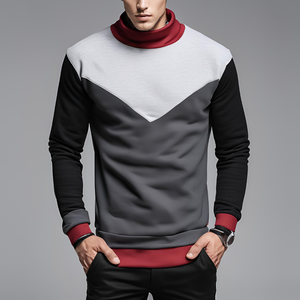 Sweat-shirt à capuche pour homme à manches régulières en tricot brodé, sweat-shirt décontracté personnalisé - Product Image 3
