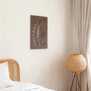 แผ่นไม้ตกแต่งผนังลายใบไม้ งานเลเซอร์คัท MDF สำหรับแขวนผนัง ตกแต่งบ้านสไตล์โมเดิร์นลายพฤกษศาสตร์ เหมาะสำหรับห้องนั่งเล่น ห้องนอน สำนักงาน - Product Image 2