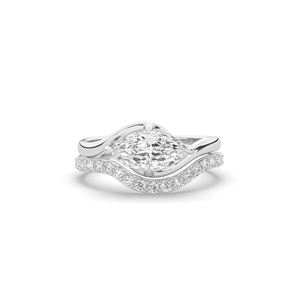 Bague élégante en or véritable 10K/14K avec diamant de laboratoire taille marquise de 1,36 carat, design unique et léger, bijou de mariage solitaire - Product Image 2