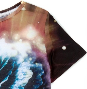 T-shirt de luxe uni haut de gamme à manches courtes, brodé à l'ammoniaque liquide, en polyester/coton, col rond, style vintage, ample et respirant - Product Image 2