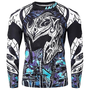 เสื้อแรชการ์ดแขนยาวผู้ชาย พิมพ์ลายกราฟิก ป้องกันรังสียูวี แห้งเร็ว รับผลิตแบบ OEM พร้อมสกรีนแบรนด์ - Product Image 1