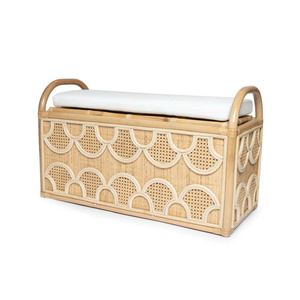 Sturdy <b>Rattan</b> <b>Storage</b> <b>Bench</b> Woven <b>Storage</b> <b>Bench</b> Decorative Seating <b>Bench</b> Hidden <b>Storage</b> <b>Bench</b> For Entryway Kids Room <b>Storage</b> - Product Image 1