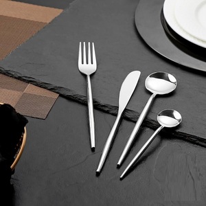 Best Selling <b>Fork</b> <b>and</b> <b>Spoon</b> Stainless Steel <b>Set</b> New Banging Luxury Design Silver Mirror Finished With Long Handle - Product Image 3