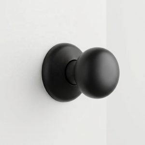Trending Brass Round Backplate Furniture Hardware Knob Matte Black Finished Minimalist Style Drawer Door Wardrobe <b>Dummy</b> Design - Product Image 2