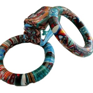 Pulsera Multicolor exagerada y deslumbrante para mujer, brazalete de estilo clásico, ancho, Irregular, cuadrado, acrílico, Diamante principal - Product Image 5