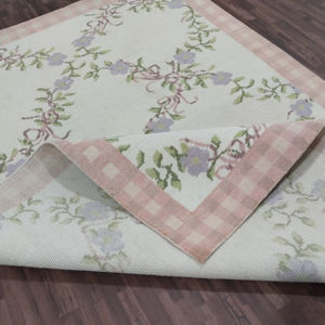 Alfombra Persa Floral Rosa de Diseño Abusan, Anudada a Mano |   Alfombra de Lana de 2x3 Metros, Alfombras Grandes Decorativas Vintage para Sala de Estar - Product Image 1