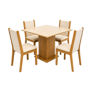 ARTERRA Juego de Mesa de Comedor de Pedestal Cuadrado de Madera de Teca de Alta Gama, Muebles Modernos para Hotel o Villa - Product Image 1