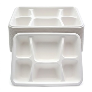 Plateau repas premium à 6 compartiments, écologique et jetable, pour l'emballage complet des repas, plateau de service robuste pour hôtels 2026 - Product Image 1