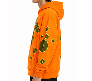 Sweat-shirt à capuche de luxe noir pour homme, coupe oversize, en coton épais, style streetwear hiver, chaud et tendance - Product Image 4