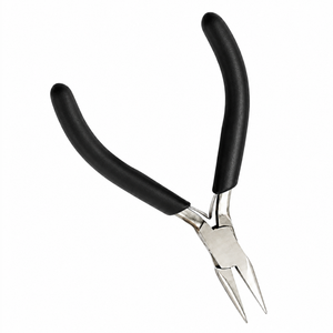 Pince à bijoux professionnelle en acier inoxydable de 5 pouces à pointe conique et poignée noire pour le cintrage de fils et la pose de bijoux DIY - Product Image 4