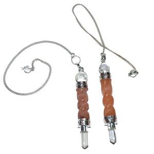 Péndulos de bala de madera Rosa India tallados a mano Feng Shui y amor estilo ágata piedra preciosa grabado bala péndulo exportador - Product Image 5