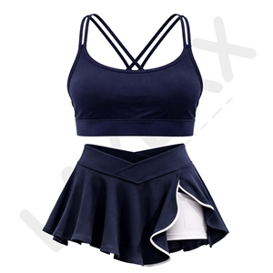 Conjunto de Tenis para Mujer, Top de Nailon y Spandex, Falda Plisada de Cintura Alta con Shorts Integrados, Ropa Deportiva para Golf, Bádminton, Secado Rápido - Product Image 1
