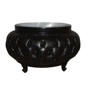 Hiện Đại Vòng <span class=keywords><strong>Tufted</strong></span> Da Bàn Cà Phê Với Lưu Trữ Sang Trọng Bọc Bàn Trà Bằng Gỗ Lift Top Bàn Cà Phê Cho Phòng Khách - Product Image 2