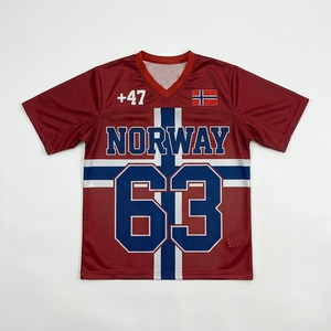 เสื้อฮอกกี้น้ำแข็งนอร์เวย์ แบบยูนิเซ็กซ์ คอวี แขนสั้น พิมพ์ลายแบบซับลิเมชั่น ระบายอากาศได้ดี ผ้าโพลีเอสเตอร์ตาข่าย ซึมซับเหงื่อ ใส่สบายในฤดูร้อน - Product Image 3