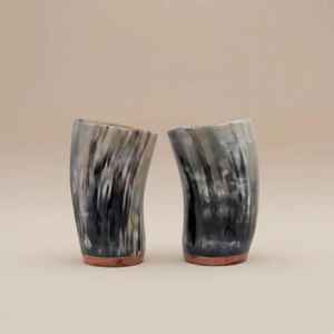 Verre à boire en corne de buffle de qualité supérieure, style Viking, avec bordure en laiton, à prix réduit - Product Image 2