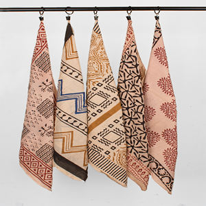 Bandanas en coton de luxe Bagru naturel, style bohème indien, foulards de cou et accessoires pour cheveux vintage, pour l'été et les voyages, promotion et image de marque - Product Image 1