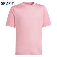Custom roze unisex ademende crew neck korte mouw snel drogende 220g polyester sublimatie blank custom logo sport T-shirt