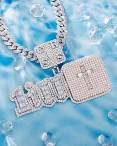 Bereal Custom Moissanite Brilliant Cut Iced VVS Hiphop <b>Name</b> Letter Pendant 925 Silver 18K Gold Necklace <b>Chain</b> Certified - Product Image 1