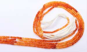 Cuentas facetadas de cornalina natural AAA de 3-3.5 mm, cuentas de piedra preciosa de cornalina de 13 pulgadas, cuentas facetadas de cornalina. - Product Image 5