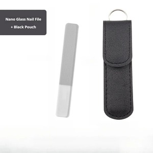 Professional Finger Toe Nail Crystal Glass Nail <b>File</b> 100 Grit Single Sided Disposable Leather <b>Case</b> Mini Nail Care Tool - Product Image 2