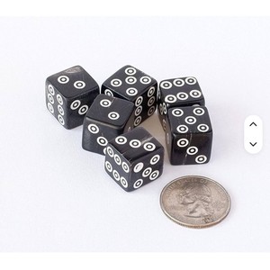 Dados Cuadrados Negros con Puntos Circulares Blancos, Juego de Dados para Juegos de Mesa - Product Image 3