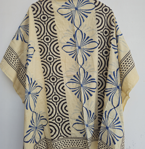 Paréo de plage en coton imprimé à la main motif feuilles et fleurs, style bohème indien, léger, pour femme, idéal pour les vacances - Product Image 1