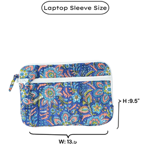 Funda de Lujo para Portátil, Acolchada, de Algodón Puro, con Múltiples Bolsillos y Cierre, Diseño Artesanal de Jaipur, Duradera - Product Image 6