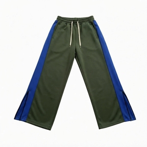 Custom Logo Oversized Baggy Sweatpants Heavyweight Wide Leg <b>Trousers</b> <b>Elastic</b> <b>Waist</b> Zipper Side Stripe Streetwear Pants for Men's - Product Image 2