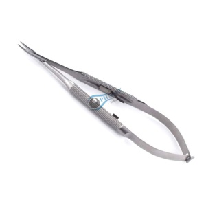 Portaagujas Barraquer curvo con bloqueo, mandíbulas delicadas, instrumento quirúrgico oftalmológico de acero inoxidable - Product Image 1