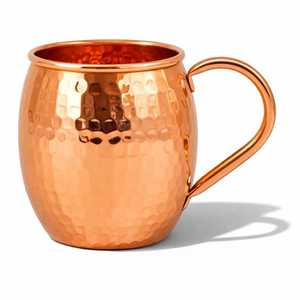 Taza de Cobre Martillada a Mano con Asa de Diseño Único, Taza Moscow Mule, Compra al por Mayor para Suministro a Restaurantes y Hoteles - Product Image 4